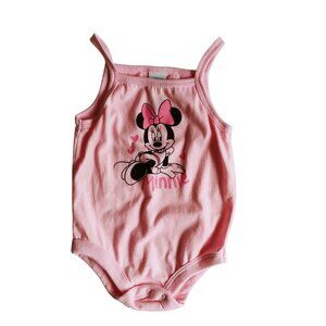 Disney Baby Minnie Mouse Spaghetti Strap Romper Bodysuit 6-12 Months